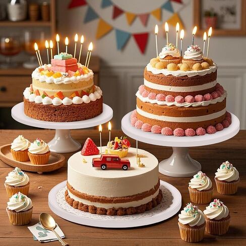 10 Inch Cake Board - 3 Pack Cake Drum Round, Cake Circles Rounds Base Food-Grade Cardboard Cake Plate for Displaying Cakes, Bread, Desserts (White) in Kuwait