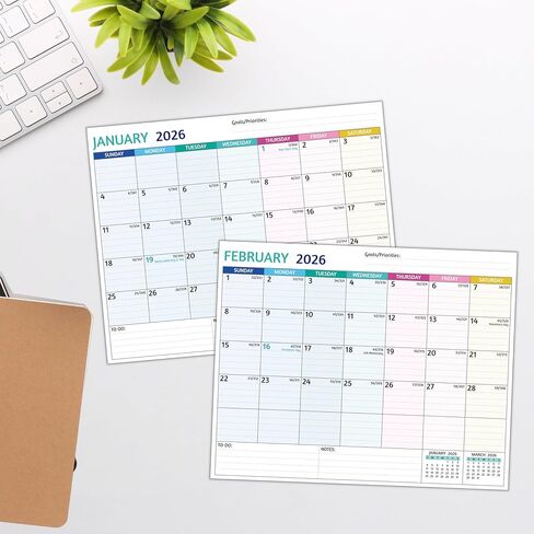 2025-2026 Magnetic Calendar for Refrigerator - 2 Year Calendar from Jan 2025 - Dec 2026, 8 x 10 In, 24 Monthly Magnetic Fridge Calendar with Strong Magnets, Thick Paper, Ample Space for Easy Planning in Kuwait