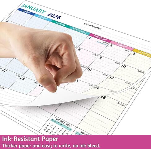 2025-2026 Magnetic Calendar for Refrigerator - 2 Year Calendar from Jan 2025 - Dec 2026, 8 x 10 In, 24 Monthly Magnetic Fridge Calendar with Strong Magnets, Thick Paper, Ample Space for Easy Planning in Kuwait