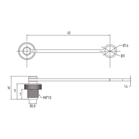 M8 Female Connector with dust Cover, Stainless Steel, Waterproof Grade IP68, with Wire Ring in Kuwait