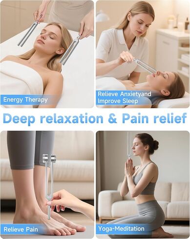 ضبط الشوك لمجموعة الشفاء، 128 هرتز، 136 هرتز، 256 هرتز، 384 هرتز ومنشط لشفاء شقرا مجموعة العلاج بالصوت، سبائك الألومنيوم المنشط الشوكة الرنانة الحسية للشفاء in Kuwait