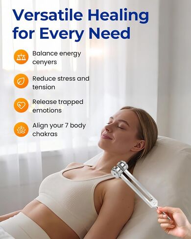 Tuning Forks for Healing Set – (128Hz 136.1Hz 256Hz 384Hz) Medical-Grade Weighted & Unweighted Tuning Forks Set with Vegan Leather Pouch &Activator, for Chakra/Sound Therapy/Yoga/Meditation in Saudi Arabia