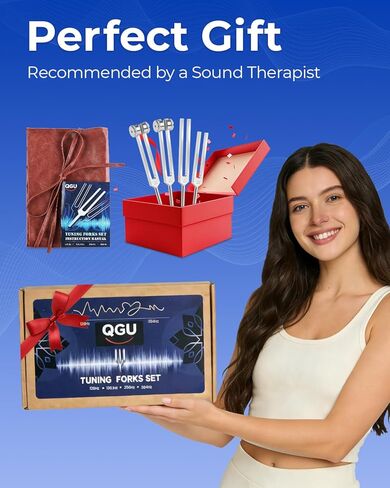 Tuning Forks for Healing Set – (128Hz 136.1Hz 256Hz 384Hz) Medical-Grade Weighted & Unweighted Tuning Forks Set with Vegan Leather Pouch &Activator, for Chakra/Sound Therapy/Yoga/Meditation in Saudi Arabia