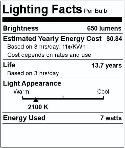 لمبة إضاءة LED 7 وات من Bulbrite، لمسة نهائية عتيقة حنين، ST18، قاعدة E26 القياسية، 2100 كلفن، ضوء كهرماني، CRI 80، 650 لومن in Kuwait
