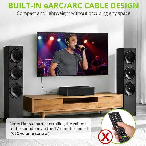 LiNKFOR eARC/ARC to Optical Audio Extractor Cable (1.5M/5ft), All-in-One HDMI ARC to TOSLINK Adapter, Supports 192KHz/24bit, DTS 5.1, Dolby Digital, Plug and Play for TV to Soundbar, Home Theater in Kuwait