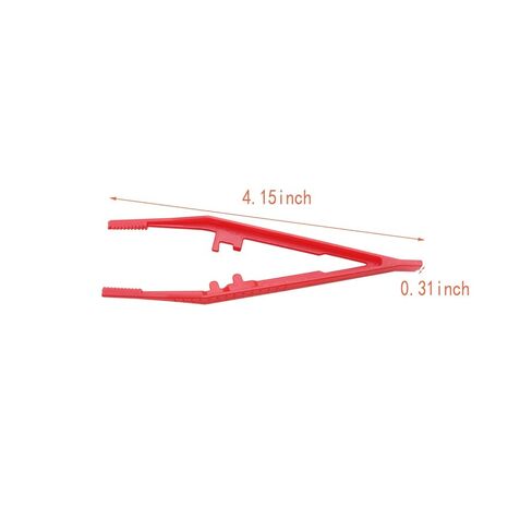 DGZZI 20PCS Red Plastic Tweezers Plastic Tweezers with Teeth Precision Pick Up Tool Cosmetic Feed Clip Disposable First Aid Pick-Up for Medical Crafts Labs School Science Classes in Saudi Arabia