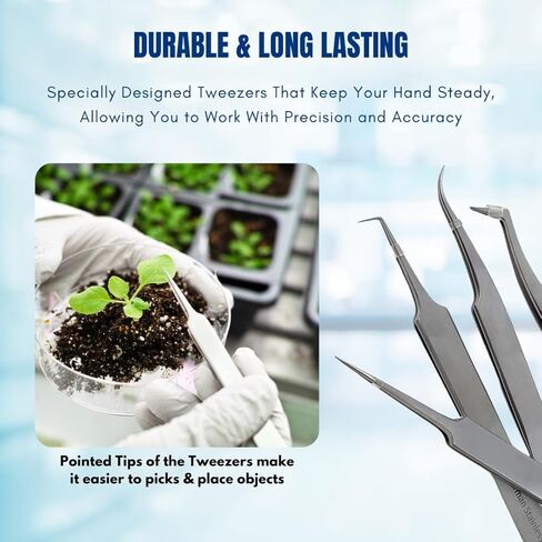 Microdissection Lab Forceps Set Includes 8 Different Fine Precision Point Tweezers Made of Stainless Steel Ideal for Working Under Microscope Delicate Laboratory Work Comes in a Zipper Carrying Case in Kuwait