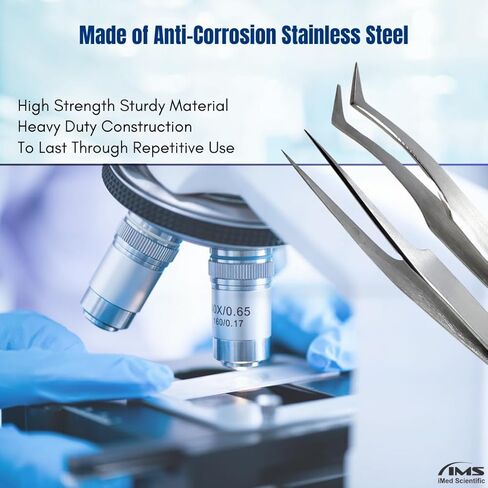 Microdissection Lab Forceps Set Includes 8 Different Fine Precision Point Tweezers Made of Stainless Steel Ideal for Working Under Microscope Delicate Laboratory Work Comes in a Zipper Carrying Case in Kuwait