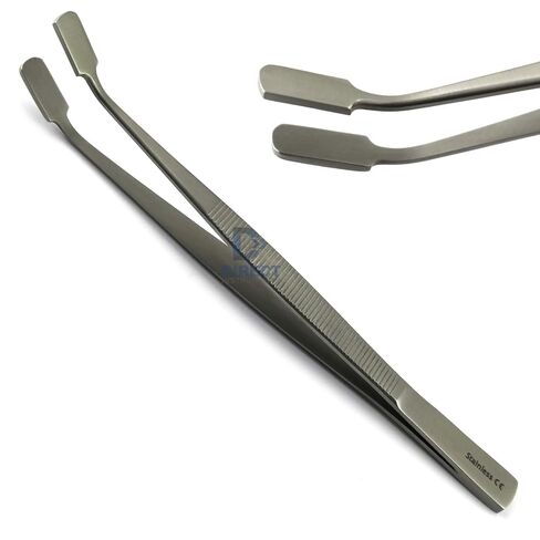 2 قطعة مجموعة غطاء ملقط زجاجي شرائح المجهر البصري التعامل مع الأغطية مختبر الملقط مستقيم أوفست عازمة in Kuwait