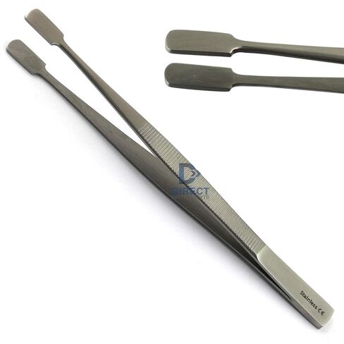 2 قطعة مجموعة غطاء ملقط زجاجي شرائح المجهر البصري التعامل مع الأغطية مختبر الملقط مستقيم أوفست عازمة in Kuwait