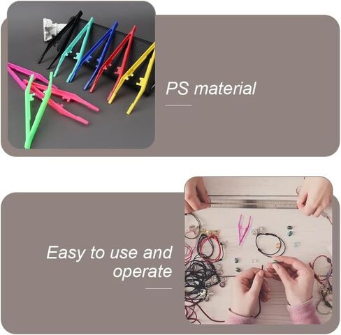 24 قطعة من الملقط البلاستيكي المضاد للانزلاق - ملقط بتصميم كوليت مسنن لمجموعة الخرز، ولصق أحجار الراين، والحرف اليدوية للأطفال in Kuwait