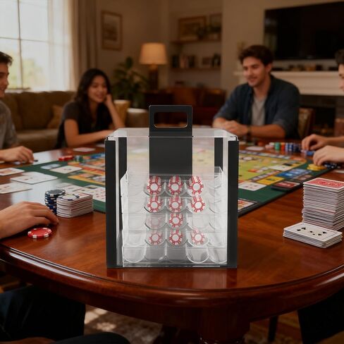 مجموعة صواني شرائح البوكر الأكريليك بسعة 1000 قطعة، مجموعات البوكر بوزن علبة يتراوح من 4.41 إلى 6.61 رطل، مجموعات رقائق الكازينو مع 10 صواني مجهزة مناسبة لحفلات نوادي البوكر في الكازينوهات in Kuwait