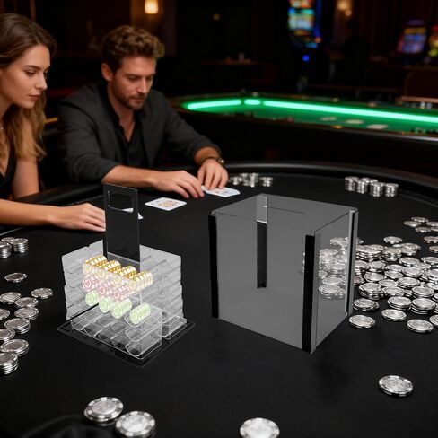 مجموعة صواني شرائح البوكر الأكريليك بسعة 1000 قطعة، مجموعات البوكر بوزن علبة يتراوح من 4.41 إلى 6.61 رطل، مجموعات رقائق الكازينو مع 10 صواني مجهزة مناسبة لحفلات نوادي البوكر في الكازينوهات in Kuwait