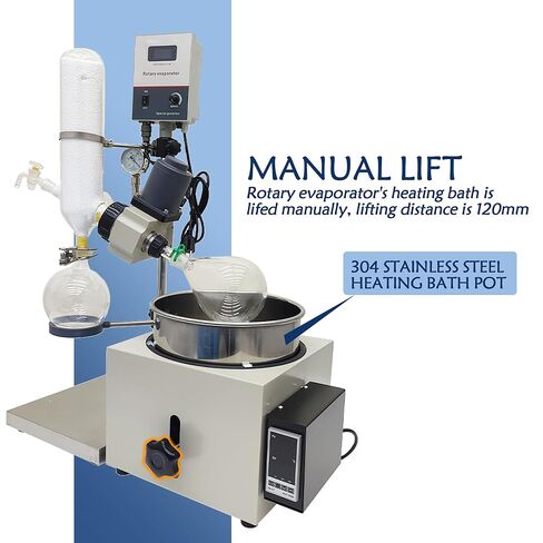 5L Rotary Evaporator for Lab Distillation 110V Electric Heating Rotary Evaporation Instrument Vacuum Distillation Equipment Lab Evaporator in Kuwait