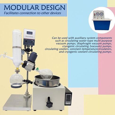 5L Rotary Evaporator for Lab Distillation 110V Electric Heating Rotary Evaporation Instrument Vacuum Distillation Equipment Lab Evaporator in Kuwait