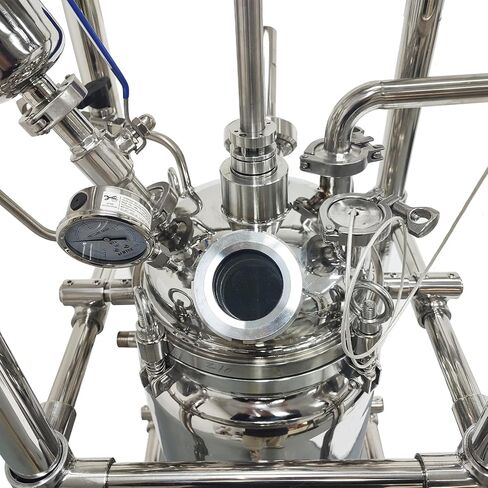 10L Double-Layer Stainless Steel Reactor with 316 SS Interior, 0–600 RPM Lab Reaction Kettle, –80°C to 200°C Temp Range for Lab and Research Use, 110V in Kuwait