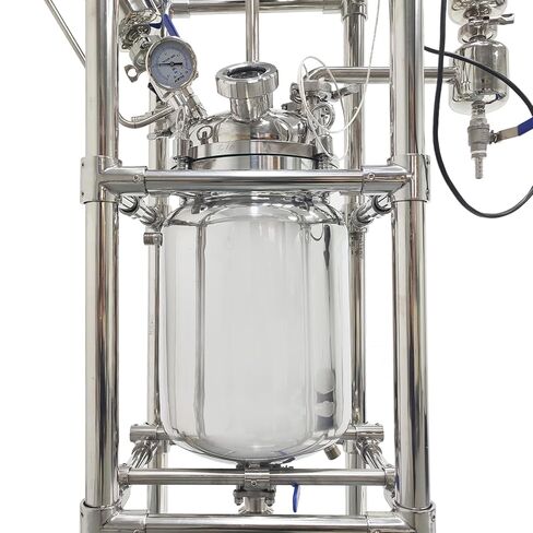 10L Double-Layer Stainless Steel Reactor with 316 SS Interior, 0–600 RPM Lab Reaction Kettle, –80°C to 200°C Temp Range for Lab and Research Use, 110V in Kuwait