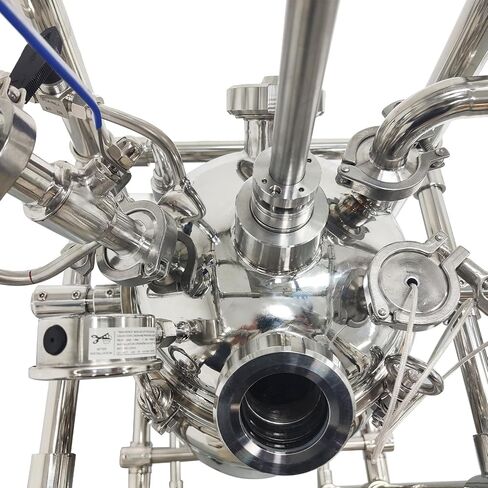 10L Double-Layer Stainless Steel Reactor with 316 SS Interior, 0–600 RPM Lab Reaction Kettle, –80°C to 200°C Temp Range for Lab and Research Use, 110V in Kuwait