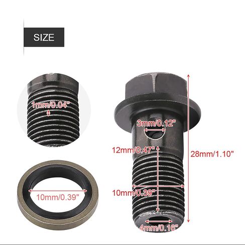 غسالة Qiilu Banjo Bolt Crush Washer، 5 قطع من مسامير البانجو للدراجات النارية وغسالات لأسطوانة الفرامل الرئيسية M10×1mm in Saudi Arabia