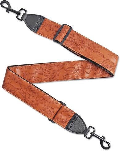 QIELIZI Banjo Strap Purse Strap Crossbody Guitar Strap For Shoulder Handbag With Gunmetal Hardware(1-Brown) in Kuwait