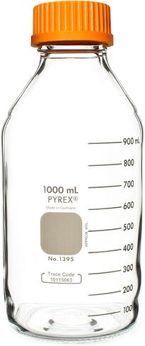 Pyrex Corning 1395-1L, 1000ml Round Media Storage Bottle, with GL45 Screw Cap (Case of 10) in Saudi Arabia