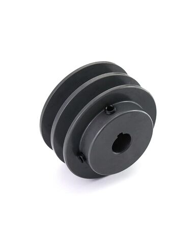 QWORK 2AK3058 Double Groove Pulley/Sheave, 3.05"OD 5/8" Bore, AK Fixed Bore Pulley, for A, 3L & 4L (A & AX) V-Belts, Cast Iron in Saudi Arabia
