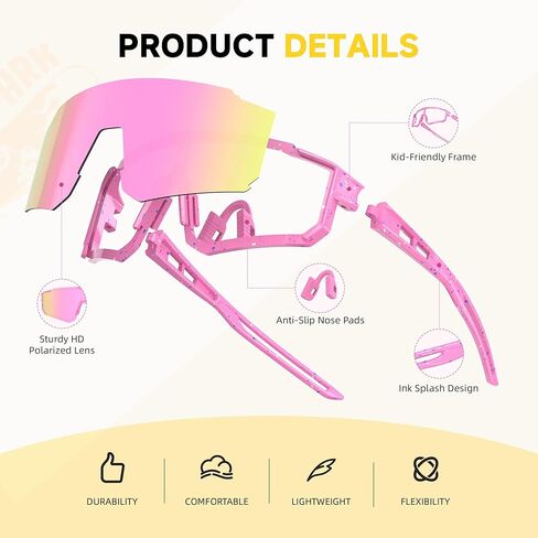Kids Polarized Sunglasses for Boys & Girls, Youth Baseball Softball Cycling Sports Sunglasses UV Protection Ages 3-12 in Saudi Arabia