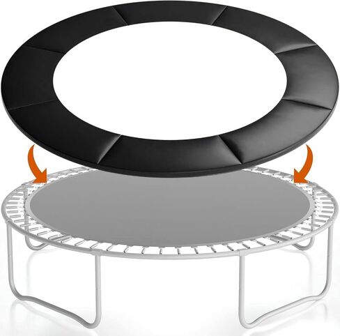 غطاء زنبركي ترامبولين، استبدال وسادة الترامبولين Gonoce بطول 14 قدم، بدون فتحات للأعمدة، مقاوم للماء ومقاوم للتمزق باللون الأسود (RX002) in Kuwait