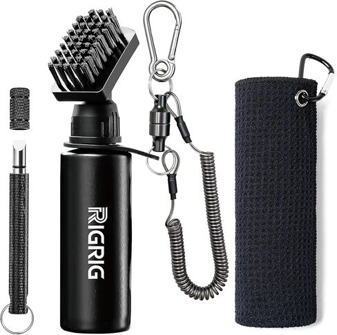 Golf Club Cleaner Brush Sets with Golf Groove Sharpener Tool and Golf Towel, Golf Club Brush and Ball Cleaner with 4oz Water Bottle and Magnetic Clip, Golf Accessories Cleaner kits for Golf Lovers in Kuwait