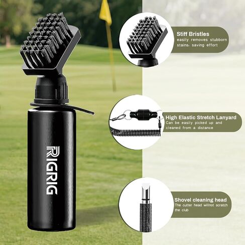 Golf Club Cleaner Brush Sets with Golf Groove Sharpener Tool and Golf Towel, Golf Club Brush and Ball Cleaner with 4oz Water Bottle and Magnetic Clip, Golf Accessories Cleaner kits for Golf Lovers in Kuwait