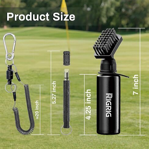 Golf Club Cleaner Brush Sets with Golf Groove Sharpener Tool and Golf Towel, Golf Club Brush and Ball Cleaner with 4oz Water Bottle and Magnetic Clip, Golf Accessories Cleaner kits for Golf Lovers in Kuwait