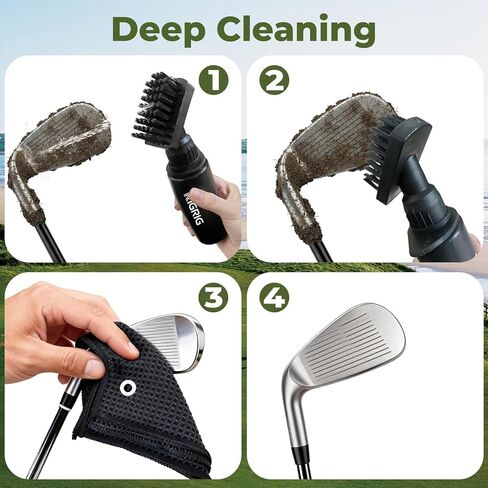 Golf Club Cleaner Brush Sets with Golf Groove Sharpener Tool and Golf Towel, Golf Club Brush and Ball Cleaner with 4oz Water Bottle and Magnetic Clip, Golf Accessories Cleaner kits for Golf Lovers in Kuwait