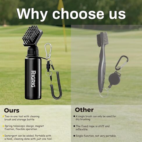Golf Club Cleaner Brush Sets with Golf Groove Sharpener Tool and Golf Towel, Golf Club Brush and Ball Cleaner with 4oz Water Bottle and Magnetic Clip, Golf Accessories Cleaner kits for Golf Lovers in Kuwait
