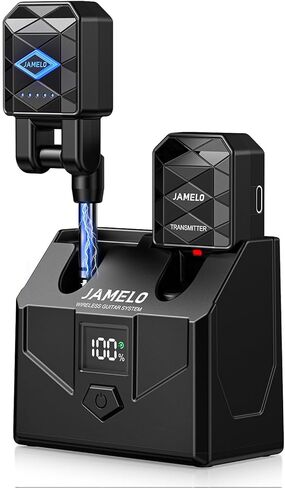 نظام جيتار لاسلكي من جاميلو 2.4 جيجا هرتز جهاز استقبال الارسال اللاسلكي مع صندوق شحن 4 قنوات صوتية للجيتار باس الآلات الكهربائية in Kuwait