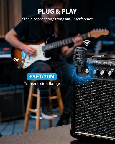 نظام جيتار لاسلكي من جاميلو 2.4 جيجا هرتز جهاز استقبال الارسال اللاسلكي مع صندوق شحن 4 قنوات صوتية للجيتار باس الآلات الكهربائية in Kuwait