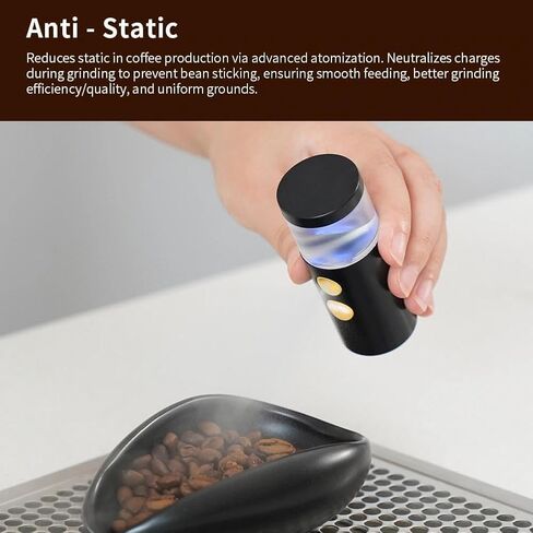 watchget 20ml Cylindrical Coffee Bean Atomizer Rdt Sprayer for Reducing Coffee Powder Static, Portable Electric Nano-Atomizer Rechargeable Espresso Sprayer, Black in Kuwait