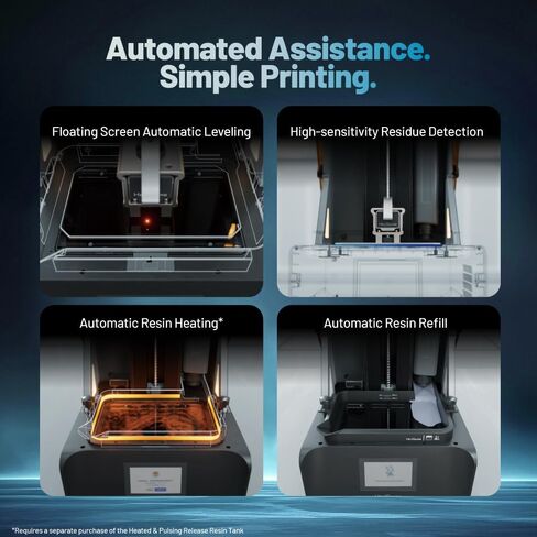 طابعة Reflex RS الراتنج ثلاثية الأبعاد بحجم بناء كبير يبلغ 8.74 × 4.8 × 8.98 بوصة، مما يوفر دقة عالية تبلغ ± 15 ميكرومتر وسرعة عالية تبلغ 4.5 ثانية/طبقة، وتتميز بمحور Z صناعي C5 وتسوية تلقائية in Kuwait