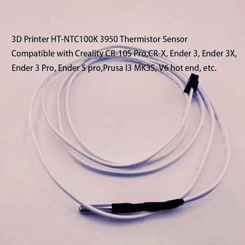 6-Packs HT-NTC100K 3D Printer Thermistor, Ender 3 Thermistor Upgrade NTC 100K 3950 Sensor 3x15, XH2.54 2Pin Compatible with Ender 3 v2, Ender 5,CR6 CR10 Series V6 Volcano 3D Printer Hotend. in Saudi Arabia