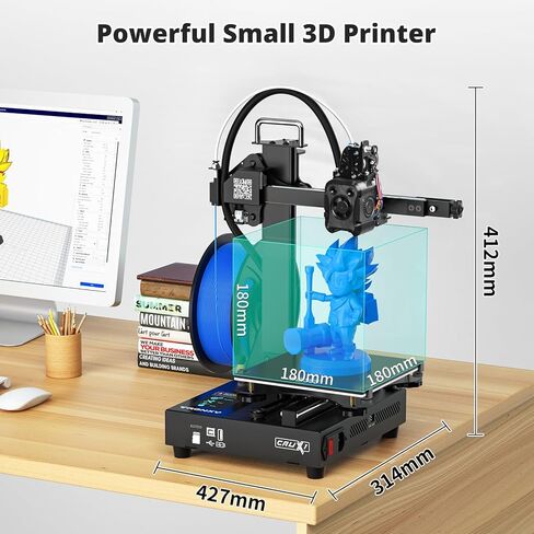 TRONXY Small High Speed 3D Printer, CRUX 1S Desktop Mini 3D Printer for Beginners, Proximal Printhead with Dual-axis Metal Guide, Build Size 7.09x7.09x7.09 inch in Kuwait