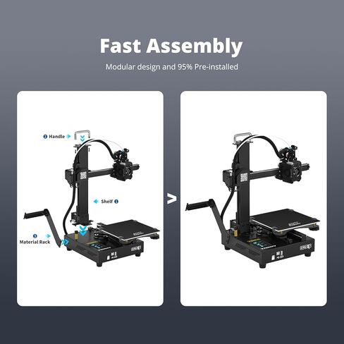 TRONXY Small High Speed 3D Printer, CRUX 1S Desktop Mini 3D Printer for Beginners, Proximal Printhead with Dual-axis Metal Guide, Build Size 7.09x7.09x7.09 inch in Kuwait