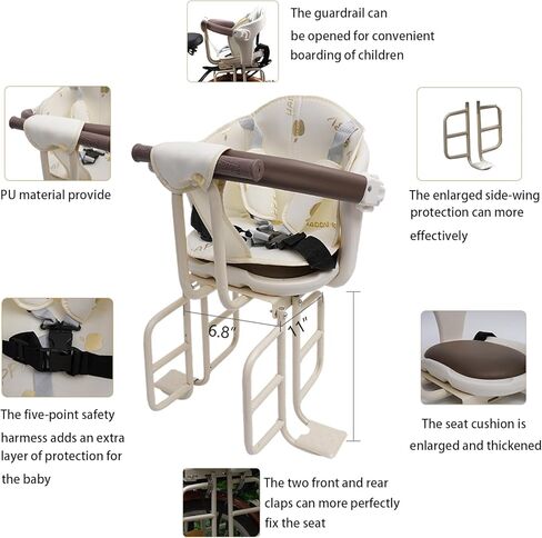 Child Bike Seat,Rear Mount Baby Bike Seat,Kids Back Bike Seat Safety Carrier for Adult Bike Attachment,Mountain Bike,Electric Bikes,Bicycles in Saudi Arabia