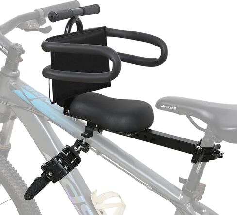 Kids Bike Seat Front Mounted and Handlebar Child Bike Seat with Half Guardrail Detachable Toddler Bicycle Seats with Foot Pedals for Children 1~5 Years Compatible with All Adult MTB in Kuwait