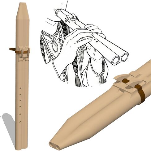فلوت بدون طيار على الطراز الأمريكي الأصلي | أداة فلوت بلاستيكية رئيسية للتأمل والممارسة | فلوت هندي خفيف الوزن مع غرف مزدوجة in Kuwait