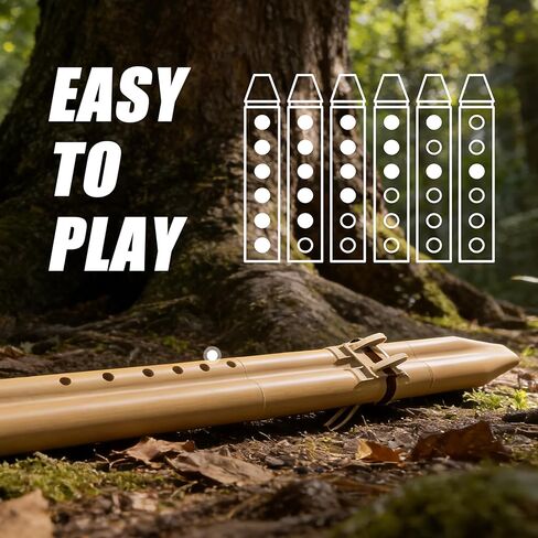 فلوت بدون طيار على الطراز الأمريكي الأصلي | أداة فلوت بلاستيكية رئيسية للتأمل والممارسة | فلوت هندي خفيف الوزن مع غرف مزدوجة in Kuwait