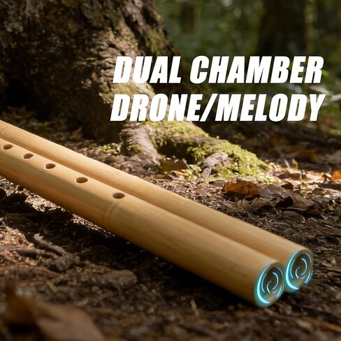 فلوت بدون طيار على الطراز الأمريكي الأصلي | أداة فلوت بلاستيكية رئيسية للتأمل والممارسة | فلوت هندي خفيف الوزن مع غرف مزدوجة in Kuwait