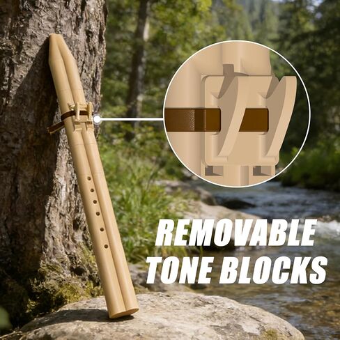 فلوت بدون طيار على الطراز الأمريكي الأصلي | أداة فلوت بلاستيكية رئيسية للتأمل والممارسة | فلوت هندي خفيف الوزن مع غرف مزدوجة in Kuwait