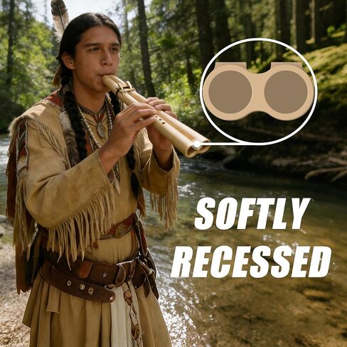 فلوت بدون طيار على الطراز الأمريكي الأصلي | أداة فلوت بلاستيكية رئيسية للتأمل والممارسة | فلوت هندي خفيف الوزن مع غرف مزدوجة in Kuwait