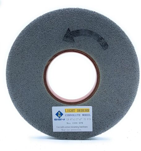 SIGNI Non Woven Convolute Light Deburring Wheel LDW 7S FIN Used to deburr,Finish or Polish Metals Composites and Glass (LD 8"X1/2"X3" 7S FIN) in Saudi Arabia