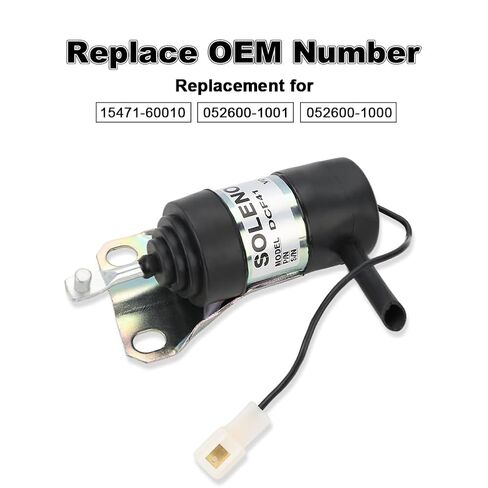 12V Fuel Shut Off Solenoid Compatible with Kubota D905 D1005 D1105 V1205 V1305 V1505 V1505T B1700D B1700E B1700HSD B1700HSE Replacement for 16616-60010 17454-60010 17594-60014 SA-4569T in Saudi Arabia