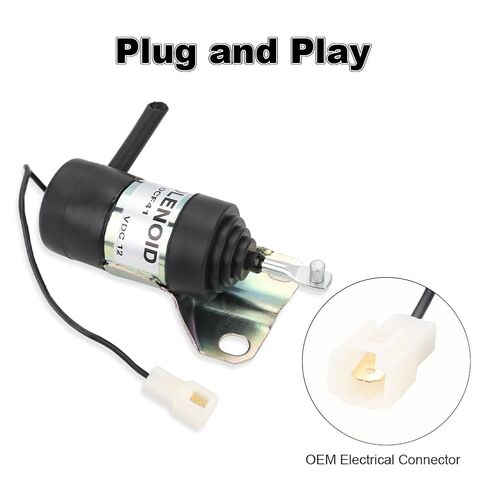 12V Fuel Shut Off Solenoid Compatible with Kubota D905 D1005 D1105 V1205 V1305 V1505 V1505T B1700D B1700E B1700HSD B1700HSE Replacement for 16616-60010 17454-60010 17594-60014 SA-4569T in Saudi Arabia